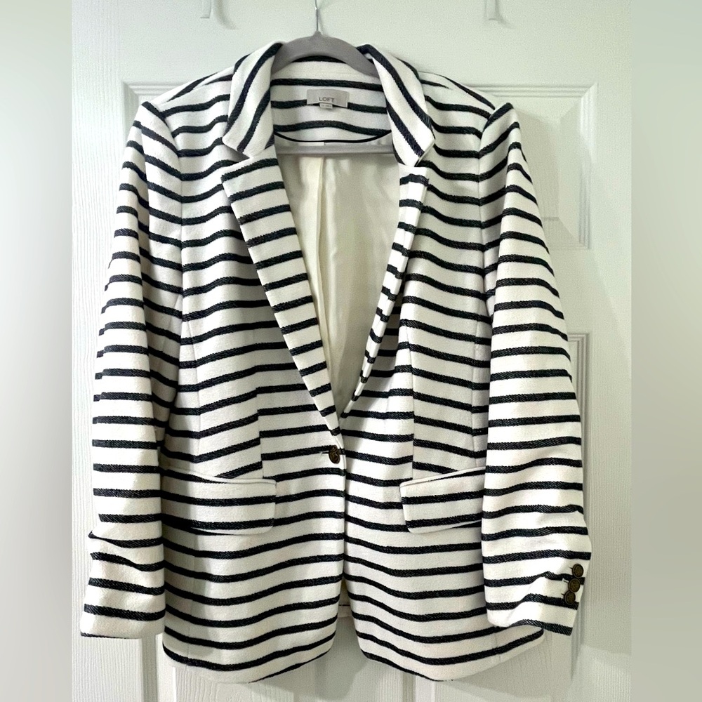 Loft striped blazer, size 12, like new